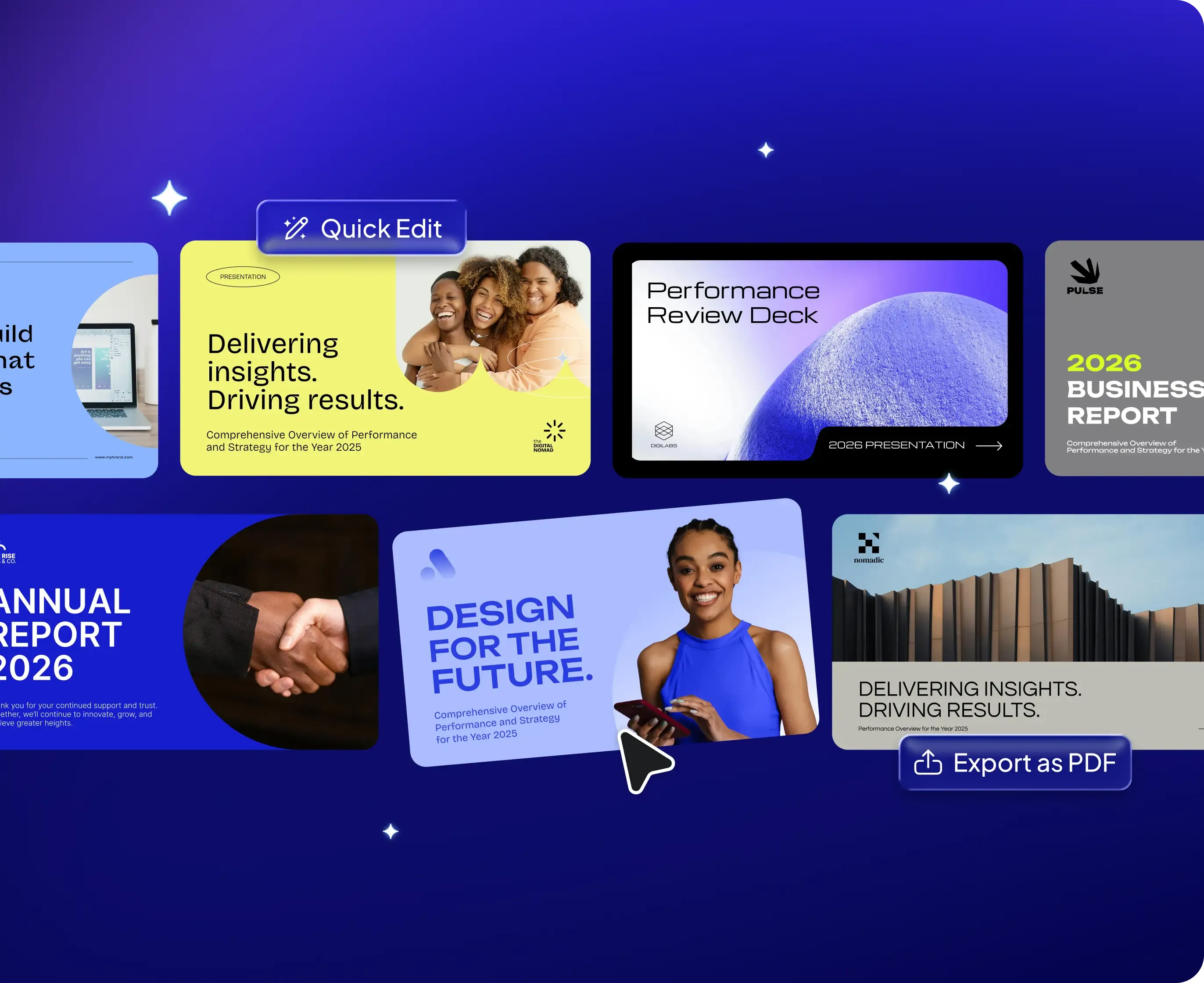 Beautiful Presentations. 
No Design Skills Needed.