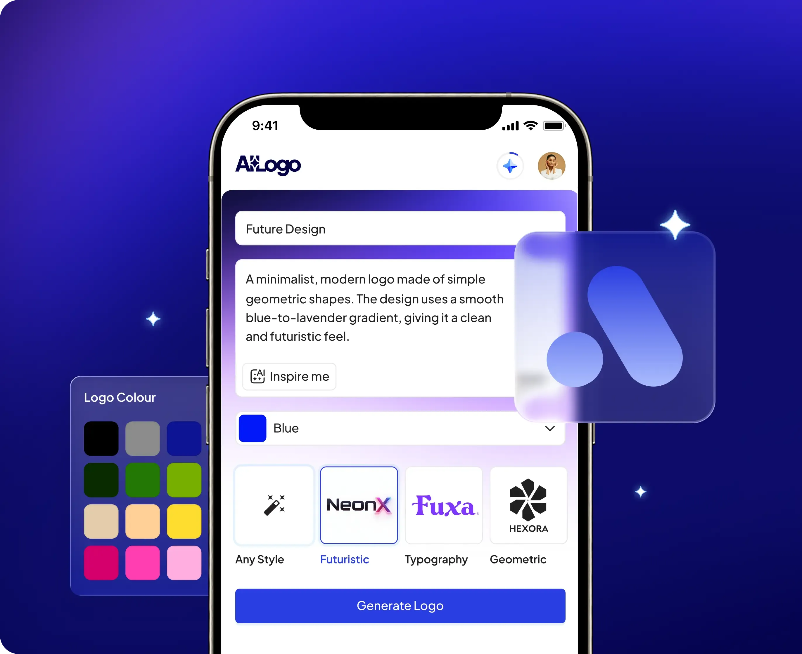 Design Your Logo 
Instantly with AI