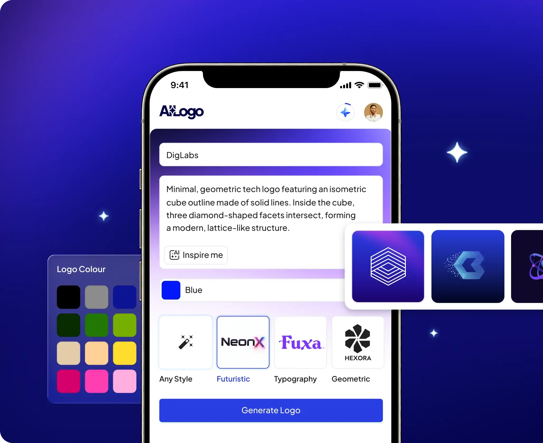 Create a Professional 
Logo in Seconds with AI